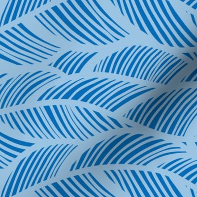 Waves Ocean Nautical Sea Shore Wave, Tropical Leaves Waves - Blue