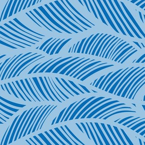 Waves Ocean Nautical Sea Shore Wave, Tropical Leaves Waves - Blue