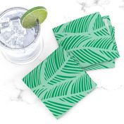 Waves Ocean Nautical Sea Shore Wave, Tropical Leaves Waves - Green