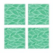 Waves Ocean Nautical Sea Shore Wave, Tropical Leaves Waves - Green