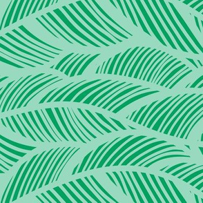 Waves Ocean Nautical Sea Shore Wave, Tropical Leaves Waves - Green