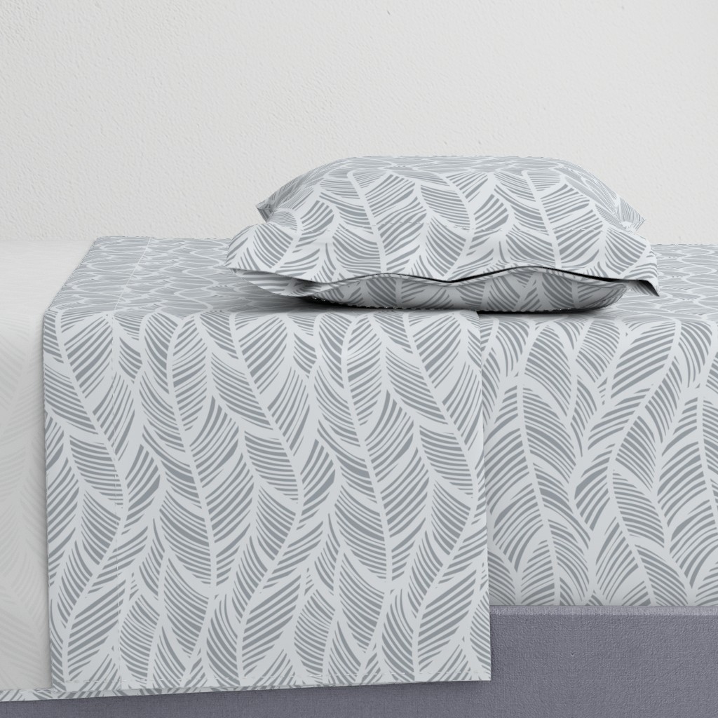 Waves Ocean Nautical Sea Shore Wave, Tropical Leaves Waves - Grey