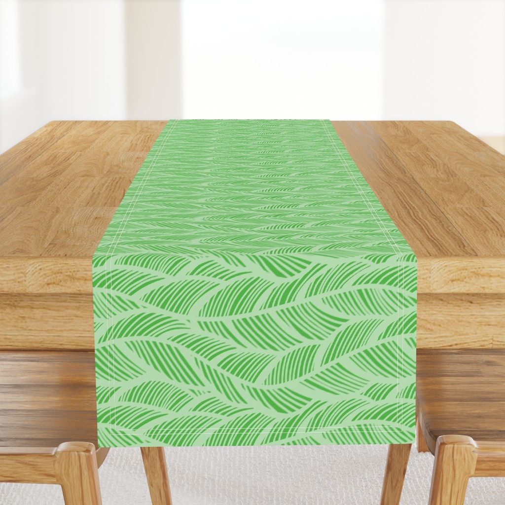 Waves Ocean Nautical Sea Shore Wave, Tropical Leaves Waves - Lime Green