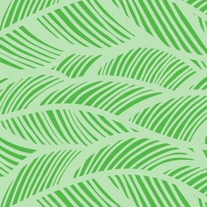 Waves Ocean Nautical Sea Shore Wave, Tropical Leaves Waves - Lime Green