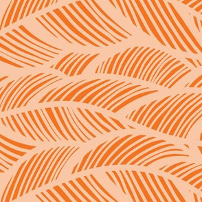 Waves Ocean Nautical Sea Shore Wave, Tropical Leaves Waves - Orange