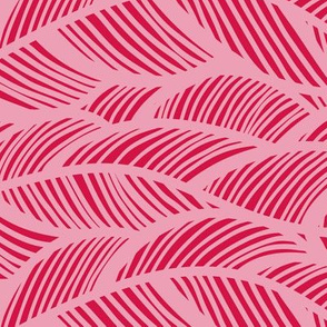 Waves Ocean Nautical Sea Shore Wave, Tropical Leaves Waves - Red