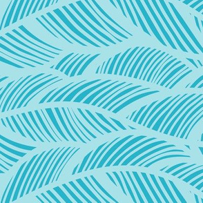 Waves Ocean Nautical Sea Shore Wave, Tropical Leaves Waves - Teal