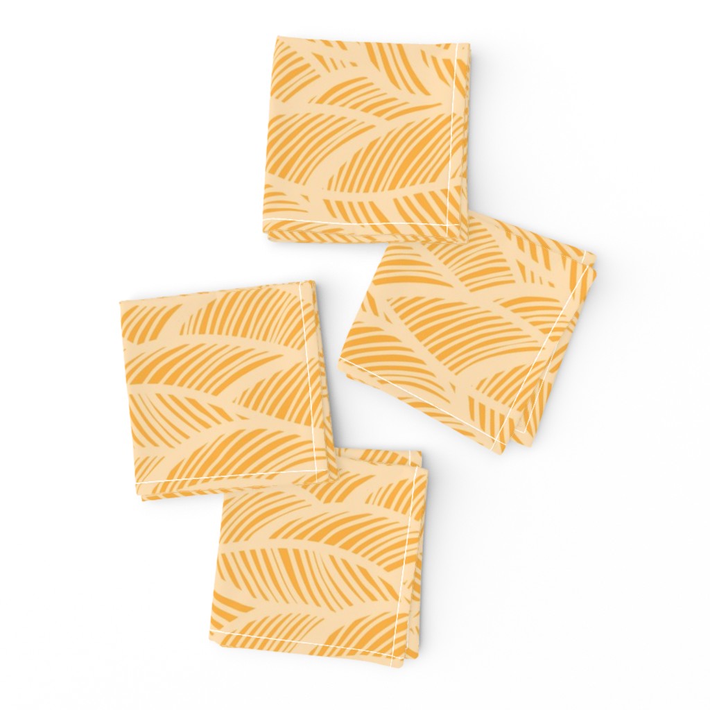 Waves Ocean Nautical Sea Shore Wave, Tropical Leaves Waves - Yellow Gold
