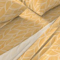 Waves Ocean Nautical Sea Shore Wave, Tropical Leaves Waves - Yellow Gold
