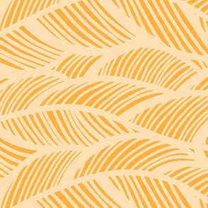 Waves Ocean Nautical Sea Shore Wave, Tropical Leaves Waves - Yellow Gold
