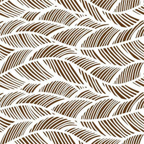 Waves Ocean Nautical Sea Shore Wave, Tropical Leaves Waves - Brown