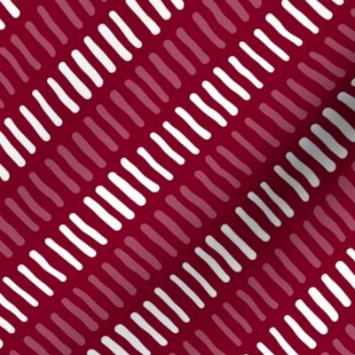 Stripes Diagonal  Garnet and White