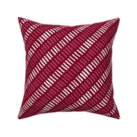 Stripes Diagonal  Garnet and White