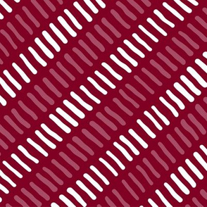 Stripes Diagonal  Garnet and White