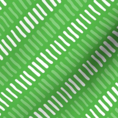 Stripes Diagonal  Lime Green and White
