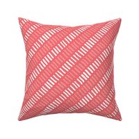 Stripes Diagonal  Living Coral and White