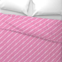 Stripes Diagonal  Pink and White Breast Cancer