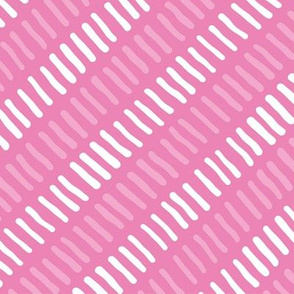 Stripes Diagonal  Pink and White Breast Cancer