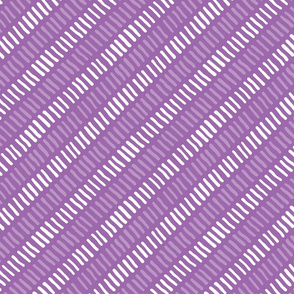 Stripes Diagonal  Purple and White