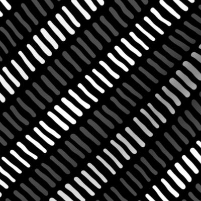 Stripes Diagonal Black and White