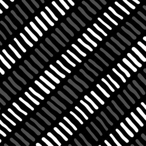 Stripes Diagonal Black and White