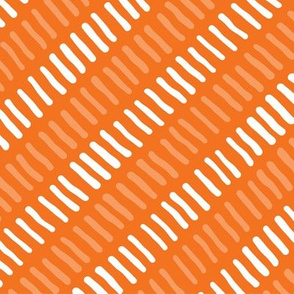 Stripes Diagonal Orange and White