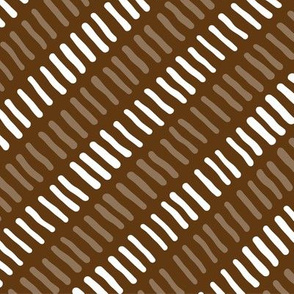 Stripes Diagonal Brown and White