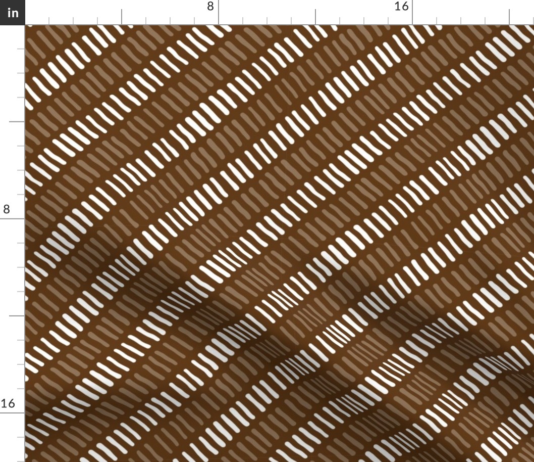 Stripes Diagonal Brown and White