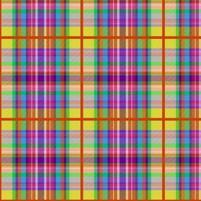 Tartan #36 - hot pink, citrus, violet, paprika