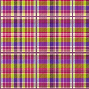 Tartan #39 - raspberry pink, lime green, grape purple