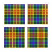 Tartan #40 - gold, electric blue, bottle green, burnt orange