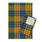 Tartan #40 - gold, electric blue, bottle green, burnt orange