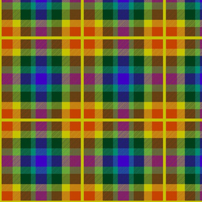 Tartan #40 - gold, electric blue, bottle green, burnt orange