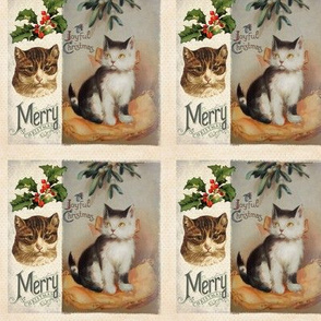 Vintage Cat Christmas Pattern