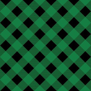 green black plaid diagonal
