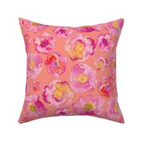 Watercolor Blooms Coral