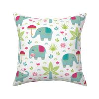 little elephants - white background