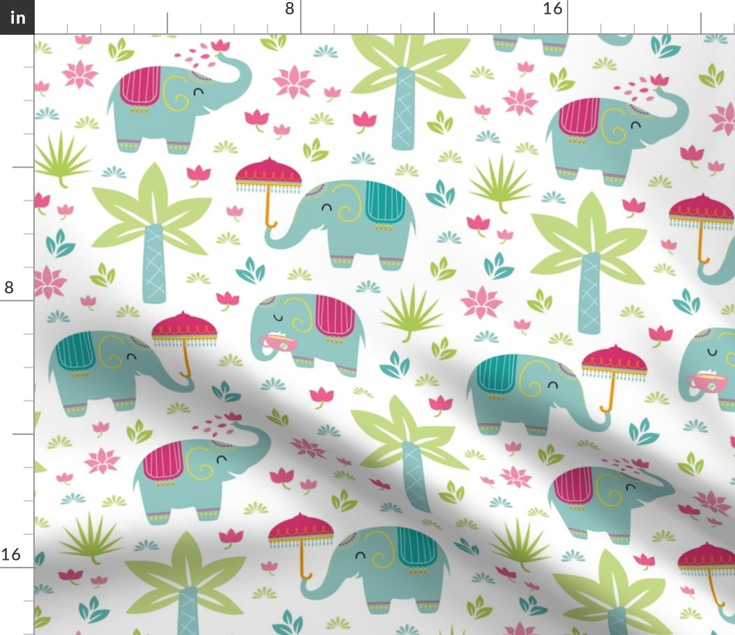 little elephants - white background