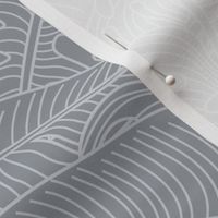  Tropical Leaves Banana Monstera Grey and White