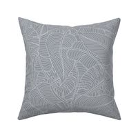  Tropical Leaves Banana Monstera Grey and White