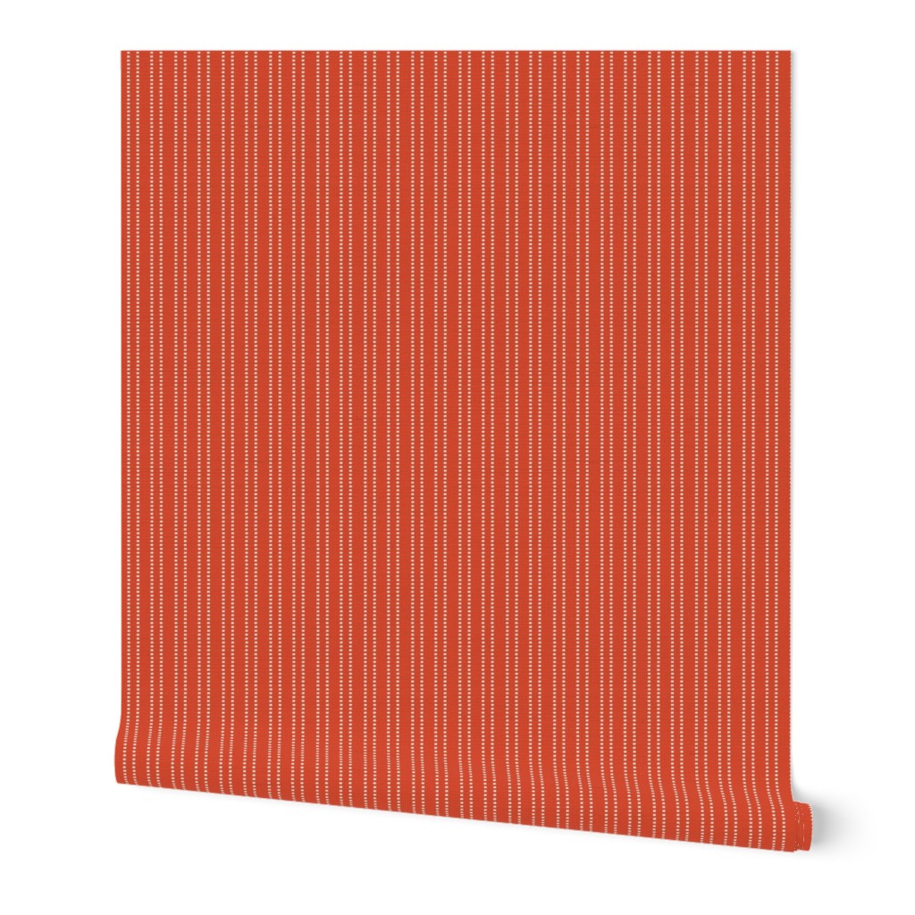 Red and white mini dash stripe