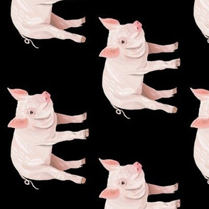 This Little Piggy on Black - rotated