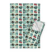 Small Rockabilly Cats - Turquoise