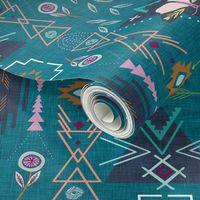 Aztec Folk Pop (teal) MED 