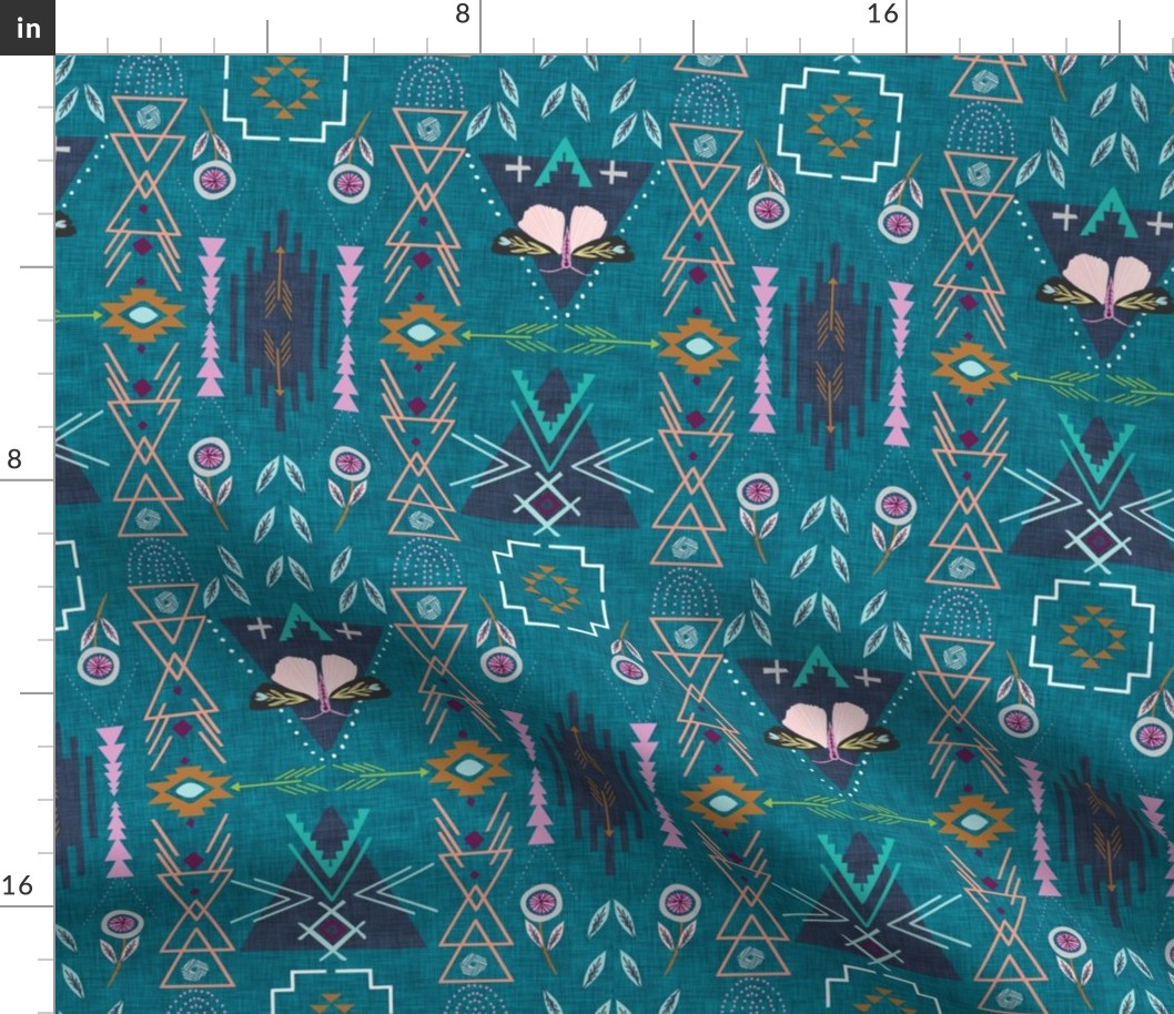 Aztec Folk Pop (teal) MED 