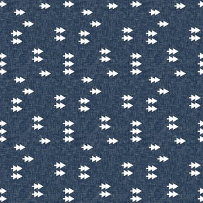 (small scale) trees on navy linen (90)  C19BS 