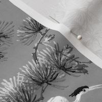 Chinoiserie Cranes ~ Black and White  