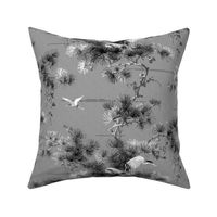 Chinoiserie Cranes ~ Black and White  