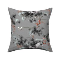 Chinoiserie Cranes~ Black and White and Fancy 