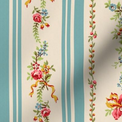 Belvedere Floral Stripe ~ Original  